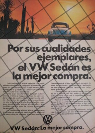 AFICHE RETRO ORIGINAL AUTOS VOLKSWAGEN VOCHO 1978 -1025