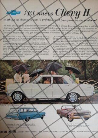 AFICHE RETRO ORIGINAL AUTOS CHEVROLET CHEVI NOVA /1022