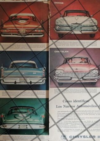 AFICHE RETRO ORIGINAL AUTOS CHRYSLER DE 1959 /1020