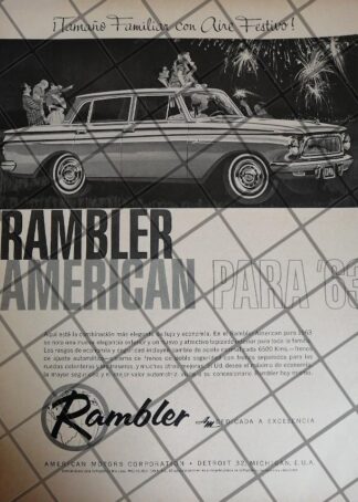 AFICHE RETRO ORIGINAL AUTOS AMERICAN RAMBLER 1963 /1018