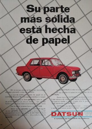 AFICHE RETRO ORIGINAL AUTOS DATSUN BLUEBIRD 1967 /1016