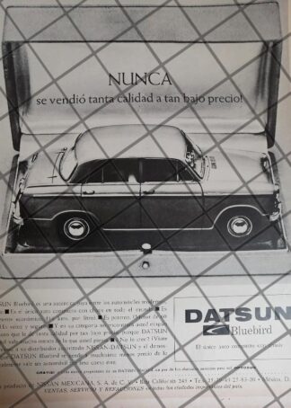 AFICHE RETRO ORIGINAL AUTOS DATSUN BLUEBIRD 1962 /1015