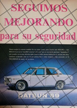 AFICHE RETRO ORIGINAL AUTOS NISSAN DATSUN 1969/1013