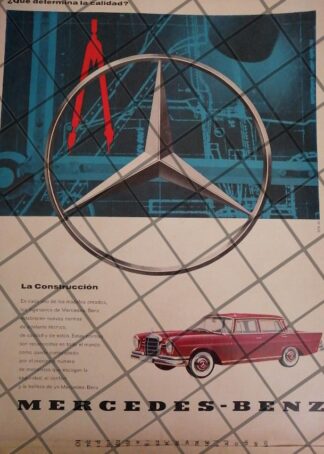 CARTEL RETRO ORIGINAL AUTOS MERCEDES BENZ 300 1965 /1006