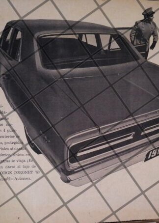 CARTEL RETRO ORIGINAL AUTOS DODGE CORONET 1969 /1005