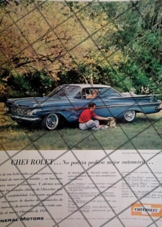 CARTEL RETRO ORIGINAL AUTOS CHEVROLET IMPALA SPORT 1959 /1002