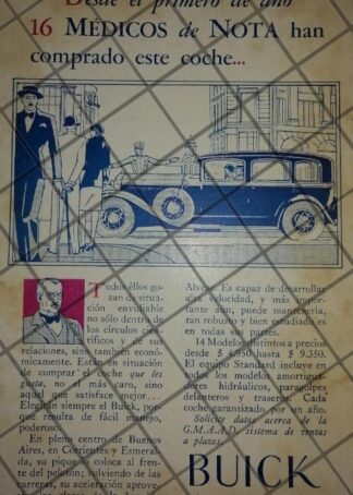 CARTEL VINTAGE ORIGINAL AUTOS BUICK 1926 DELUXE. -1104 RARO
