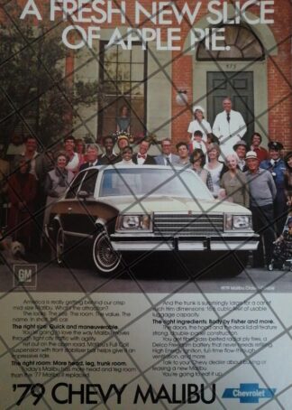 CARTEL VINTAGE ORIGINAL AUTOS CHEVROLET MALIBU 1979. -1102