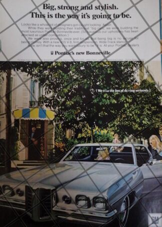 CARTEL VINTAGE ORIGINAL AUTOS PONTIAC BONEVILLE 1970. -1101