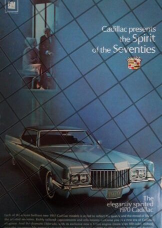 CARTEL VINTAGE ORIGINAL AUTOS CADILLAC 1970. -1099