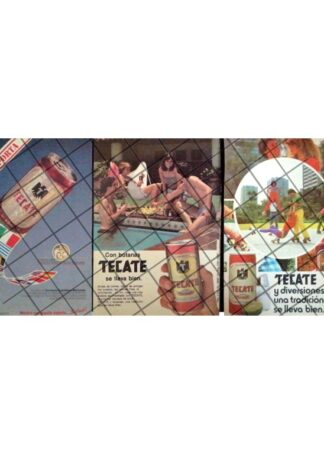 3 MINI CARTELES RETRO, CERVEZA TECATE 1970s /193