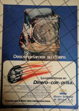 CARTEL PUBLICITARIO BANCO BANAMEX 1970 /965