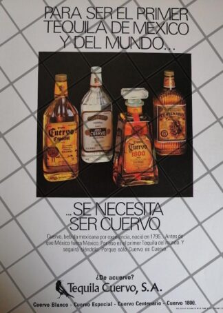CARTEL PUBLICITARIO RETRO TEQUILA CUERVO 1973 /626
