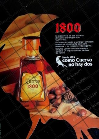 CARTEL PUBLICITARIO RETRO. TEQUILA CUERVO 1800 /1975