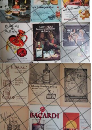 12 CARTELES RETRO. VINOS Y LICORES 1940s 80s /623