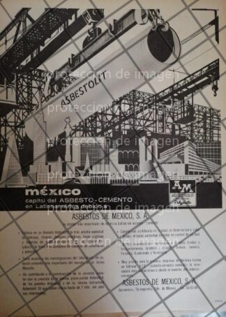 CATEL ANTIGUO ORIGINAL ASBESTOS DE MEXICO S.A 1965 /958