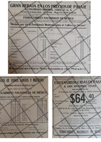 SET DE 4 AFICHES PUBLICITARIOS DE FERROCARRILES 1910-1911