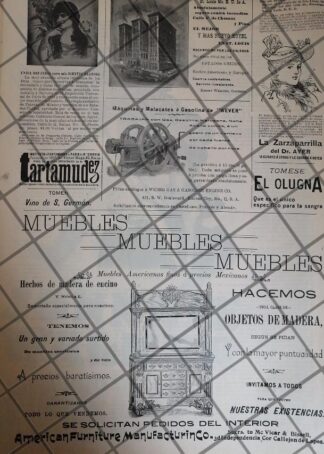 CARTEL PUBLICITARIO ANTIGUO DEL SIGLO 19 -1899 /943