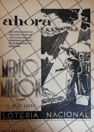 AFICHE RETRO ORIGINAL LOTERIA NACIONAL 1947 /181