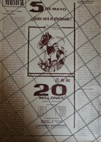 AFICHE RETRO ORIGINAL LOTERIA NACIONAL 1963 /178