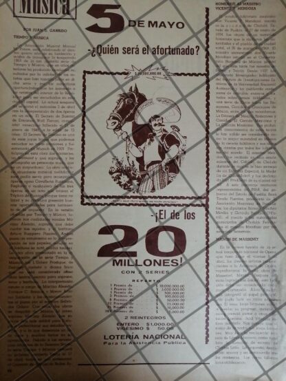 AFICHE RETRO ORIGINAL LOTERIA NACIONAL 1963 /178