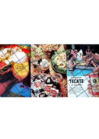 3 MINI CARTELES RETRO, TECATE Y CARTA BLANCA 1970s /211