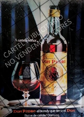 CARTEL RETRO. BRANDY PEDRO DOMECQ 1970s /VINOS