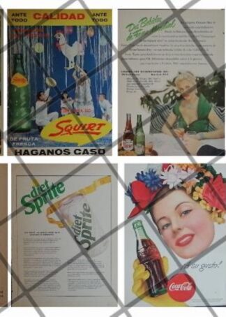 8 CARTELES ANTIGUOS REFRESCOS VARIOS AÑOS 40s-70s /318