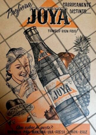 CARTEL ANTIGUO REFRESCOS JOYA 1940s /306