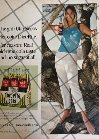 CARTEL VINTAGE ORIGINAL REFRESCOS DIET RITE COLA 1966