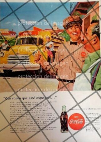AFICHE ANTIGUO ORIGINAL COCA COLA DIBUJO DE ROBERT MOORE /R2
