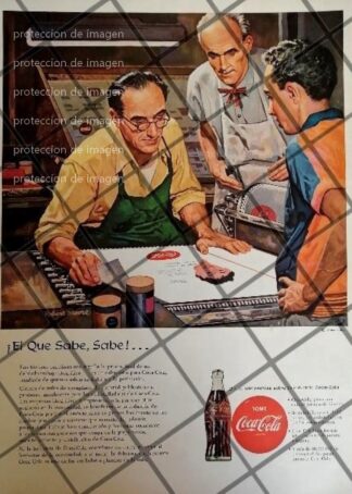 CARTEL ANTIGUO ORIGINAL COCA COLA 1950s DIBUJO DE ROBERT MOORE