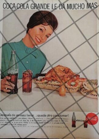 CARTEL PUBLICIDAD VINTAGE ORIGINAL COCA COLA 1960S /C40