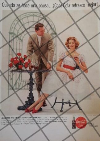 CARTEL PUBLICIDAD VINTAGE ORIGINAL COCA COLA 1960S /C37
