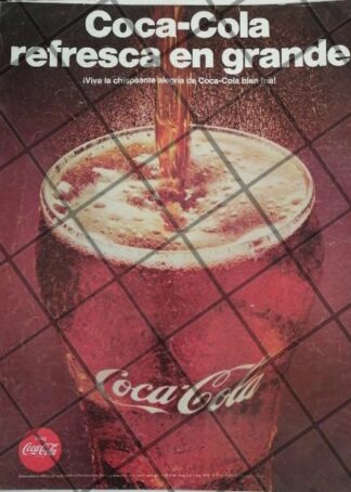CARTEL PUBLICIDAD VINTAGE ORIGINAL COCA COLA 1960S /C36