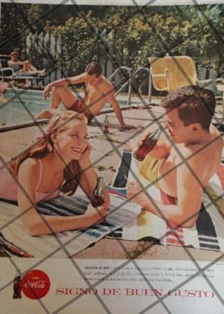 CARTEL PUBLICIDAD VINTAGE ORIGINAL COCA COLA 1960S /C33