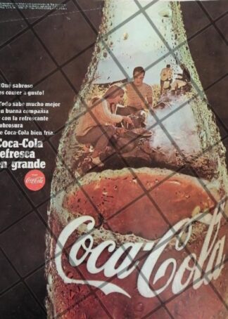CARTEL PUBLICITARIO RETRO ORIGINAL COCA COLA 1969 /C26