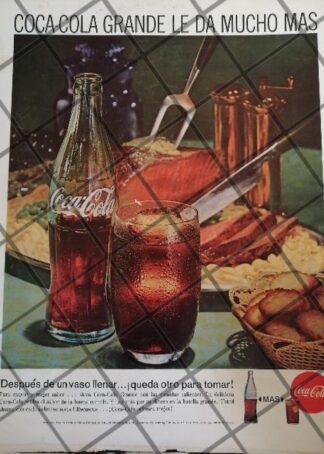 CARTEL PUBLICITARIO RETRO ORIGINAL COCA COLA 1962 /C24