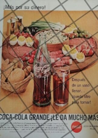 AFICHE PUBLICITARIO RETRO ORIGINAL COCA COLA 1960 /C20