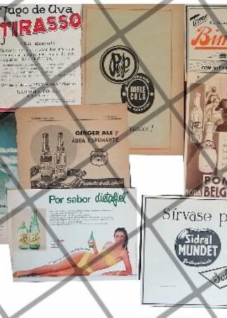 12 CARTELES RETRO RAROS .REFRESCOS VARIOS 1940s 60s /344