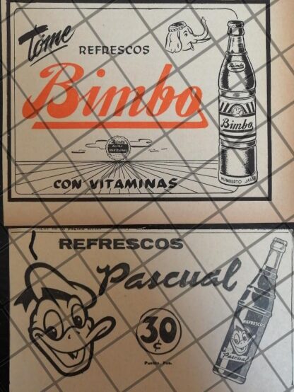 12 CARTELES RETRO RAROS .REFRESCOS VARIOS 1940s 60s /344 - Image 2
