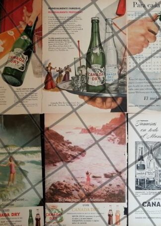 6 CARTELES ANTIGUOS REFRESCOS CANADA DRY 1950s /340