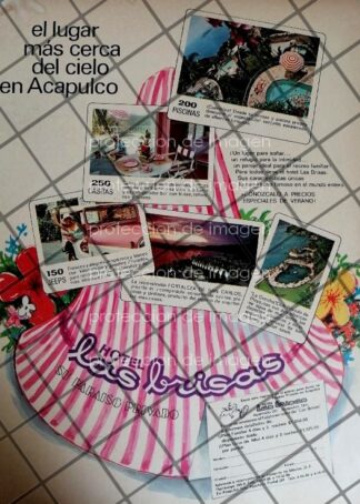 AFICHE ANTIGUO HOTEL LAS BRISAS D.F 1960s 1092