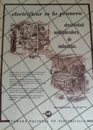 CARTEL VINTAGE. CAMARA NACIONAL DE ELECTRICIDAD 1959 1089