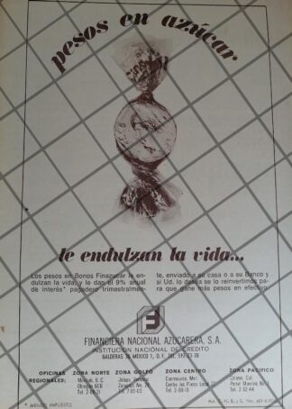 CARTEL RETRO BONO DE FINANCIERA NACIONAL AZUCARERA 1972