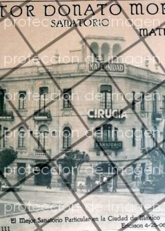 CARTEL ANTIGUO CLINICA DEL DR. DONATO MORENO 1936
