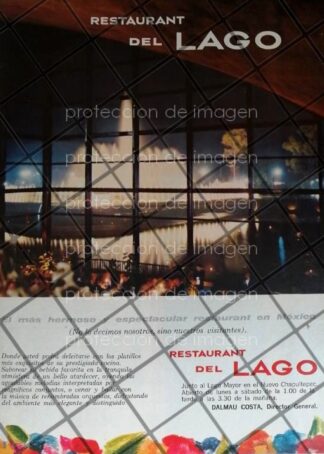 CARTEL ANTIGUO RESTAURANT DEL LAGO 1966 D.F. 1071