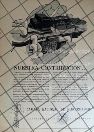CARTEL ANTIGUO CAMARA NACIONAL DE ELECTRICIDAD 1958 1069