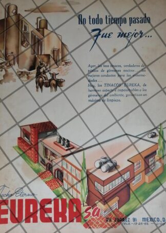 CARTEL ANTIGUO ORIGINAL TECHO ETERNO EUREKA 1950s 1068