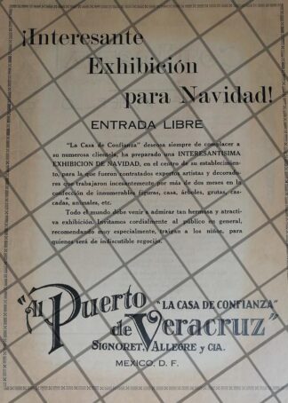 CARTEL ANTIGUO ORIGINAL TIENDA AL PUERTO DE VERACRUZ 1926 1059